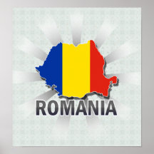 Mapa 2,0 de la bandera de Rumania Impresiones