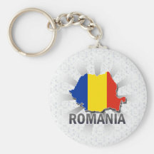 Mapa 2,0 de la bandera de Rumania Llavero