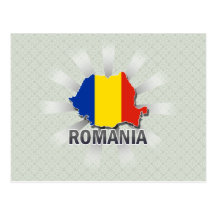 Mapa 2,0 de la bandera de Rumania Postal