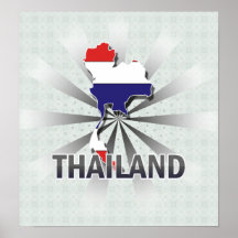 Mapa 2,0 de la bandera de Tailandia Impresiones