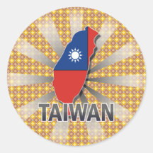 Mapa 2,0 de la bandera de Taiwán Etiqueta