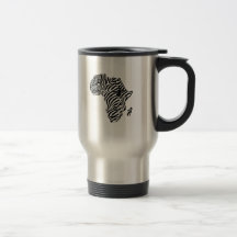 Mapa africano de África del safari del estampado d Tazas De Café