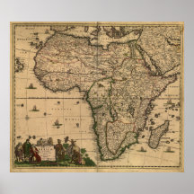 Mapa antiguo de África 1680 de Frederick De Wit Impresiones