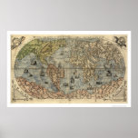 Mapa antiguo de Forlani del mundo de Pablo Forlani Impresiones
