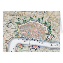 Mapa antiguo de la ciudad de la fortaleza de Amber Tarjeton