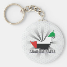 Mapa árabe 2,0 de la bandera de los emiratos llaveros