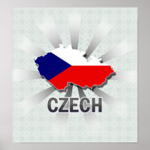 Mapa checo 2,0 de la bandera posters