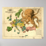 Mapa cómico de la guerra de Serio del vintage por  Poster
