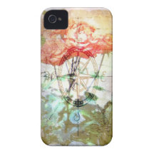 Mapa, compás, caso del iPhone 4 de los rosas iPhone 4 Case-Mate Coberturas