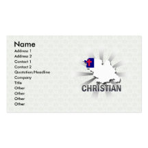 Mapa cristiano 2,0 de la bandera tarjeta de visita