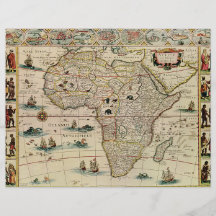 Mapa de África de los 1660's del vintage de Willem Tarjeton