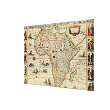 Mapa de África de los 1660's del vintage de Willem Impresiones En Lona Estiradas