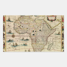 Mapa de África de los 1660's del vintage de Willem Rectangular Pegatina