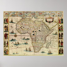Mapa de África de los 1660's del vintage de Willem Impresiones