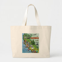 Mapa de California Bolsas Lienzo