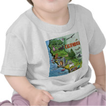 Mapa de California Camisetas