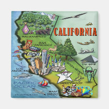 Mapa de California Imanes De Nevera