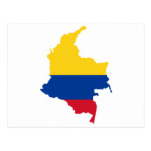 MAPA DE COLOMBIA TARJETA POSTAL