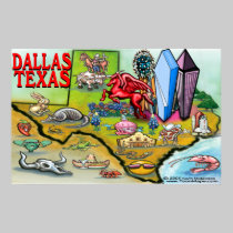 Mapa de Dallas TEJAS posters