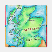 Mapa de Escocia Imán De Frigorifico