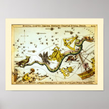 Mapa de estrella del vintage - atlas de la constel impresiones
