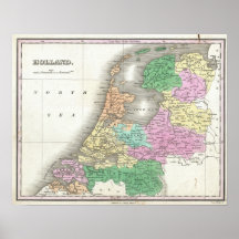 Mapa de Holanda 1727 - por Anthony Finley Impresiones