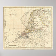Mapa de Holanda 1799 - por Cruttwell clemente Poster