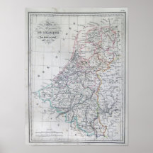 Mapa de Holanda 1835 - Malte-Brun Posters