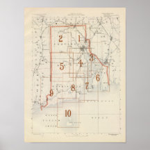 Mapa de índice de Rhode Island Poster