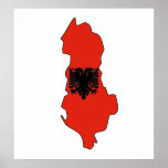 Mapa de la bandera de Albania del mismo tamaño Impresiones