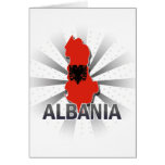 Mapa de la bandera de Albania Tarjetón