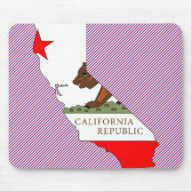 Mapa de la bandera de California Tapete De Ratón