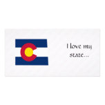 Mapa de la bandera de Colorado Tarjeta Personal Con Foto