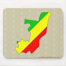 Mapa de la bandera de Congo Brazzaville del mismo  Alfombrilla De Ratones