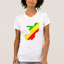 Mapa de la bandera de Congo Brazzaville del mismo  Camisetas