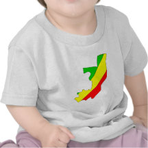 Mapa de la bandera de Congo Brazzaville del mismo  Camiseta