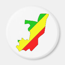 Mapa de la bandera de Congo Brazzaville del mismo  Iman De Frigorífico