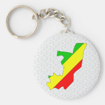 Mapa de la bandera de Congo Brazzaville del mismo  Llavero Personalizado