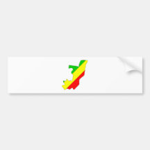 Mapa de la bandera de Congo Brazzaville del mismo  Etiqueta De Parachoque