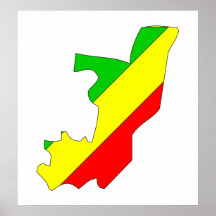 Mapa de la bandera de Congo Brazzaville del mismo  Impresiones