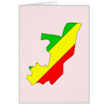 Mapa de la bandera de Congo Brazzaville del mismo  Tarjeton