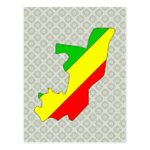 Mapa de la bandera de Congo Brazzaville del mismo  Postales