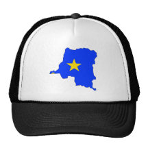 Mapa de la bandera de Congo Kinshasa del mismo tam Gorra
