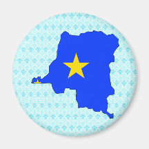 Mapa de la bandera de Congo Kinshasa del mismo tam Iman De Nevera