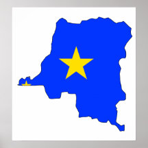 Mapa de la bandera de Congo Kinshasa del mismo tam Poster