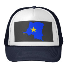 Mapa de la bandera de Congo Kinshasa Gorra
