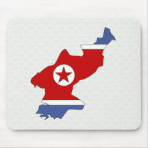 Mapa de la bandera de Corea del Norte del mismo ta Alfombrillas De Ratón