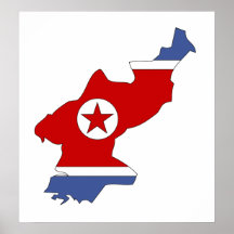 Mapa de la bandera de Corea del Norte del mismo ta Impresiones