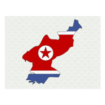 Mapa de la bandera de Corea del Norte del mismo ta Postales