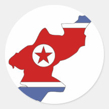 Mapa de la bandera de Corea del Norte Pegatina